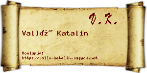 Valló Katalin névjegykártya